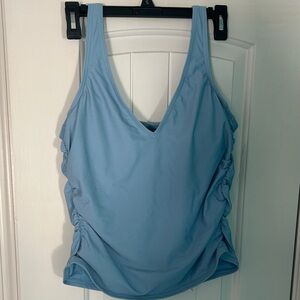 Light Blue Lands End Women's bathing suit Top with built in bra